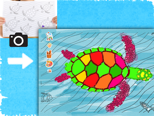Screenshot of Busy Kids! Coloring pages book