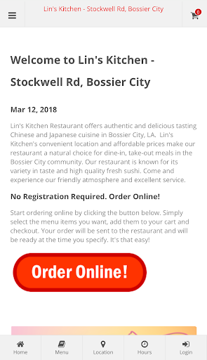 Android application Lin's Kitchen Bossier City screenshort