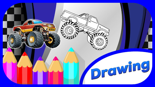 download monster truck coloring book free for android