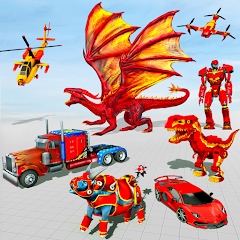 Police Dragon Robot Car Game icon