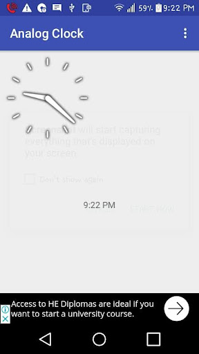 Android application Analog clock screenshort
