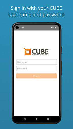 Android application CUBE Data Management System screenshort
