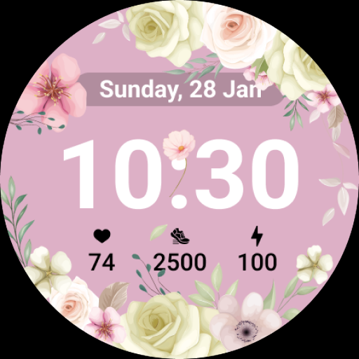 G011 Flowers Pastel Watch Face Logo