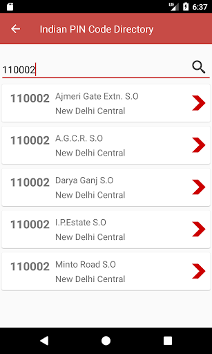 Indian PIN Code Directory Screen 3