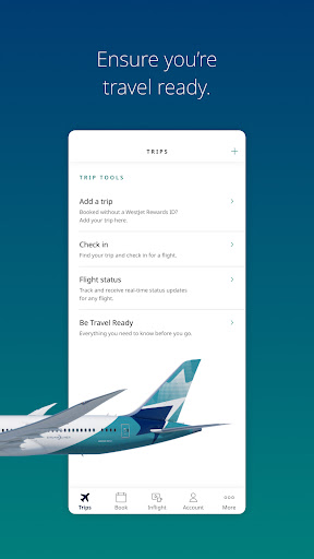 Screenshot of WestJet