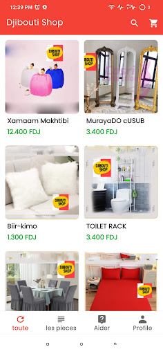 Android application Djibouti Shop screenshort