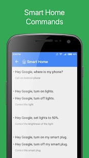 Commands for Google Assistant Screenshot