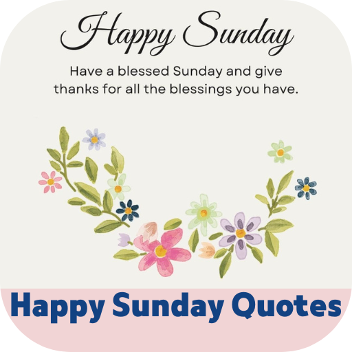 happy sunday quotes logo