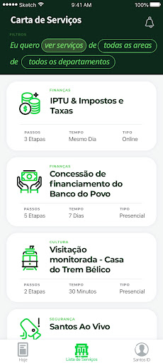 Guia de Serviços Santos Screen 2