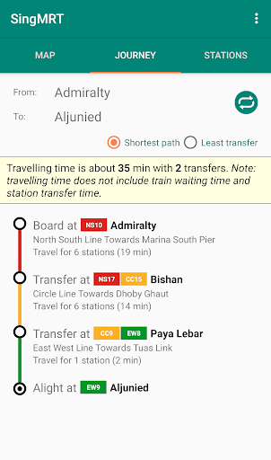 SingMRT: Singapore MRT/LRT Screen 2