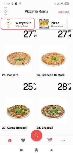 Android application Pizzeria Roma Zielona Góra screenshort
