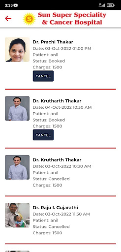 Booking App for Patient Screen 3