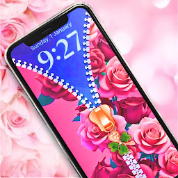 تصویر نماد Lock screen zipper pink rose