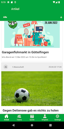 Android application FC Göttelfingen screenshort