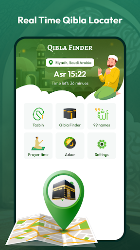 Prayer Times & Qibla Finder Screen 2