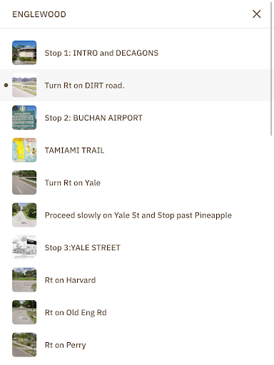 Screenshot of Sarasota County Auto Tours