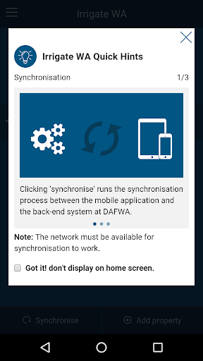 Android application Irrigate WA screenshort