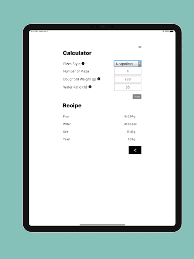 Pizza Dough Calculator