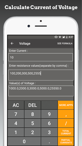 Screenshot of Electric Circuit Calculator