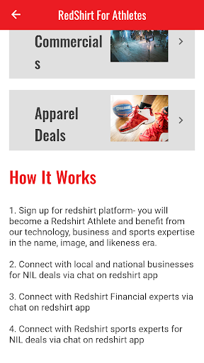 Android application Redshirt screenshort