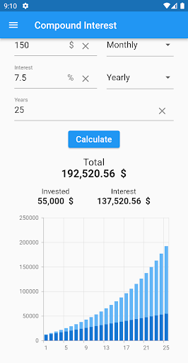 Compound Interest Calculator Screen 2