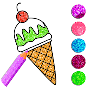 Ice Cream and Cup Cake Coloring Book With Glitter