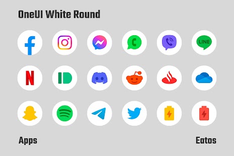 OneUI White - Round Icon Pack Screenshot
