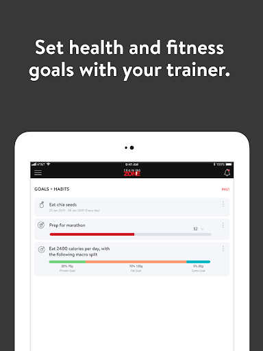 Screenshot of Training Zone App