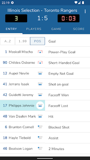 Hockey Statistics Screen 3