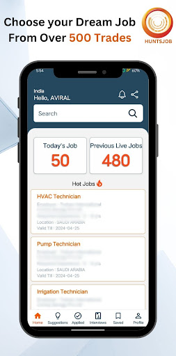 Huntsjob : Overseas Job Search Screen 3