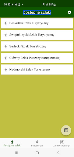 Android application Dostępne szlaki screenshort