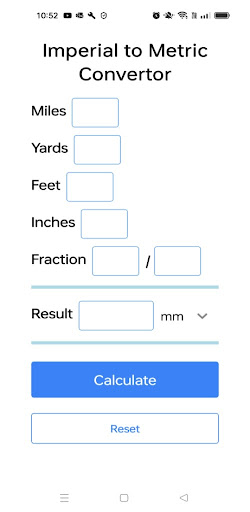 Android application Unit Conversions screenshort