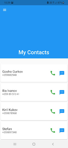 Android application My Contacts screenshort