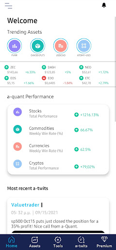 Android application a-Quant: Trading Ideas screenshort