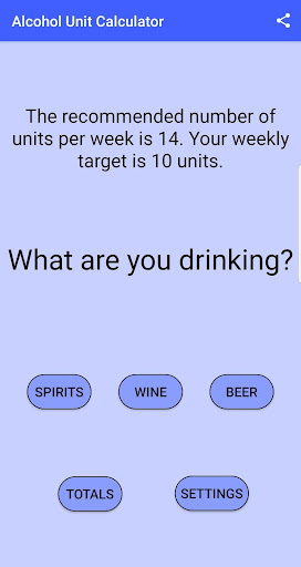 Android application Alcohol Unit Calculator screenshort