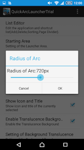 Captura de tela do Quick Arc Launcher