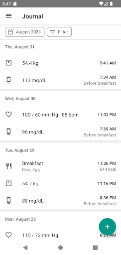 Android application Diabetes Tracker screenshort