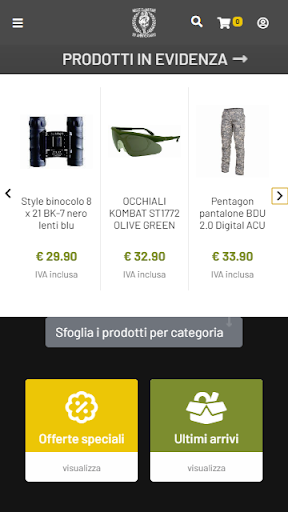 Negozio Militare Screen 2