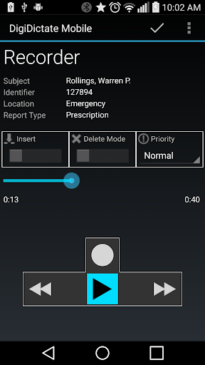DigiDictate Mobile Screen 2