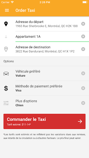 Taxi coop mtl Screen 2