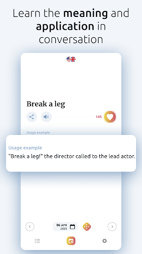English idioms and words Screen 3