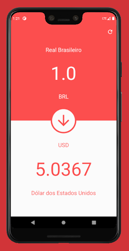 Android application Cotação de Moedas screenshort