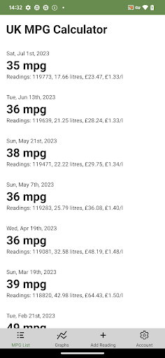 UK MPG Calculator Screen 3