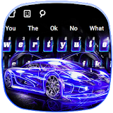 Lightning Neon Blue Car Keyboard Theme icon