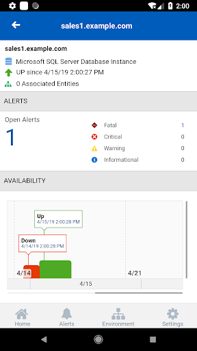 Screenshot of Oracle Management Cloud