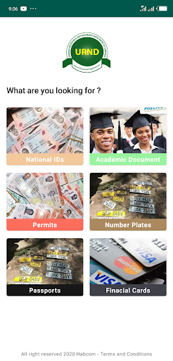 Android application Lost & Found screenshort