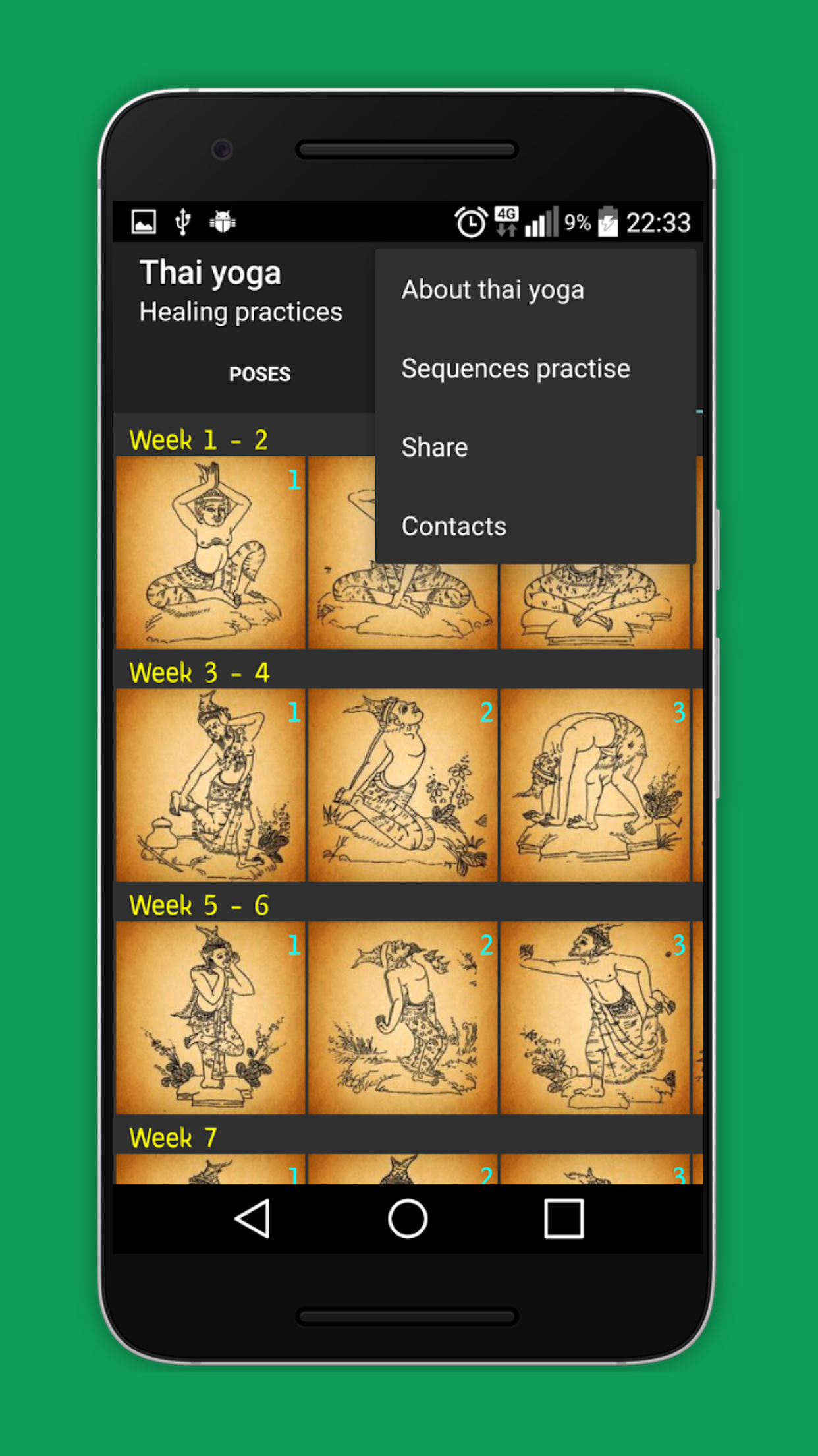 Android application Thai yoga screenshort