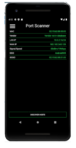 Android application Port Scanner screenshort