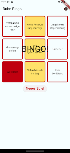 Bahn Bingo Screen 2