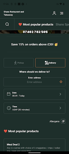 Shans Restaurant and Takeaway Screen 3
